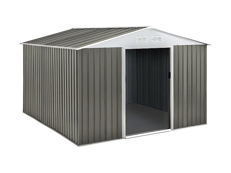 Gerätehaus aus Metall "Dallas" - 8,84 m² - Taupe