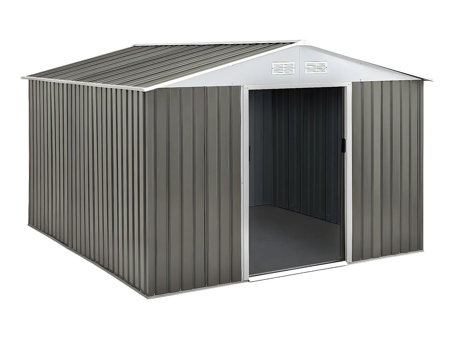 Abri jardin métal "Dallas" - 8,84 m² - Taupe