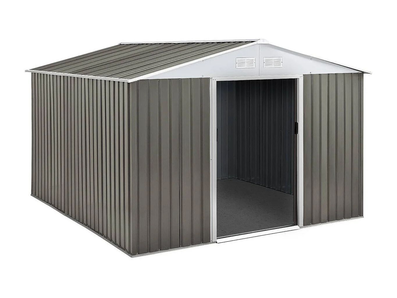 Abri jardin métal "Dallas" - 8,84 m² - Taupe