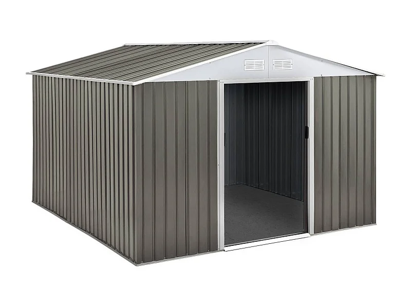 Abri jardin métal "Dallas" - 8,84 m² - Taupe