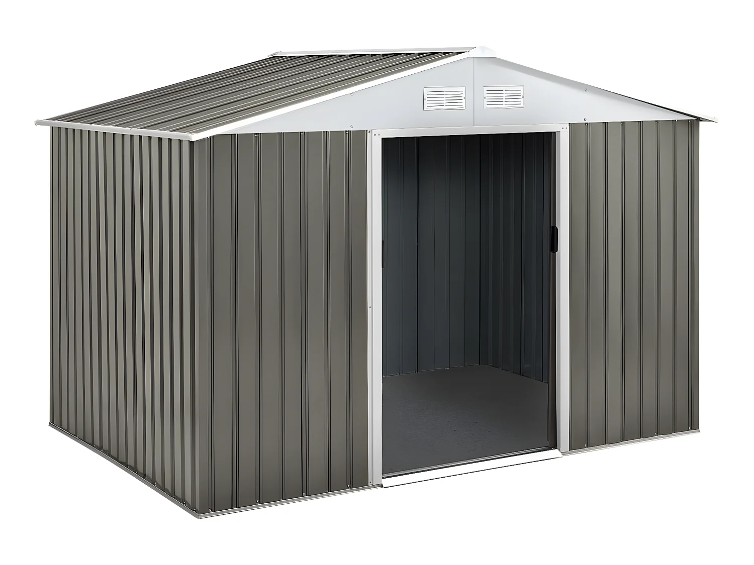 Abri de jardin métal "Dallas" - 5,29 m2 (4,83 m2 au sol) - Taupe