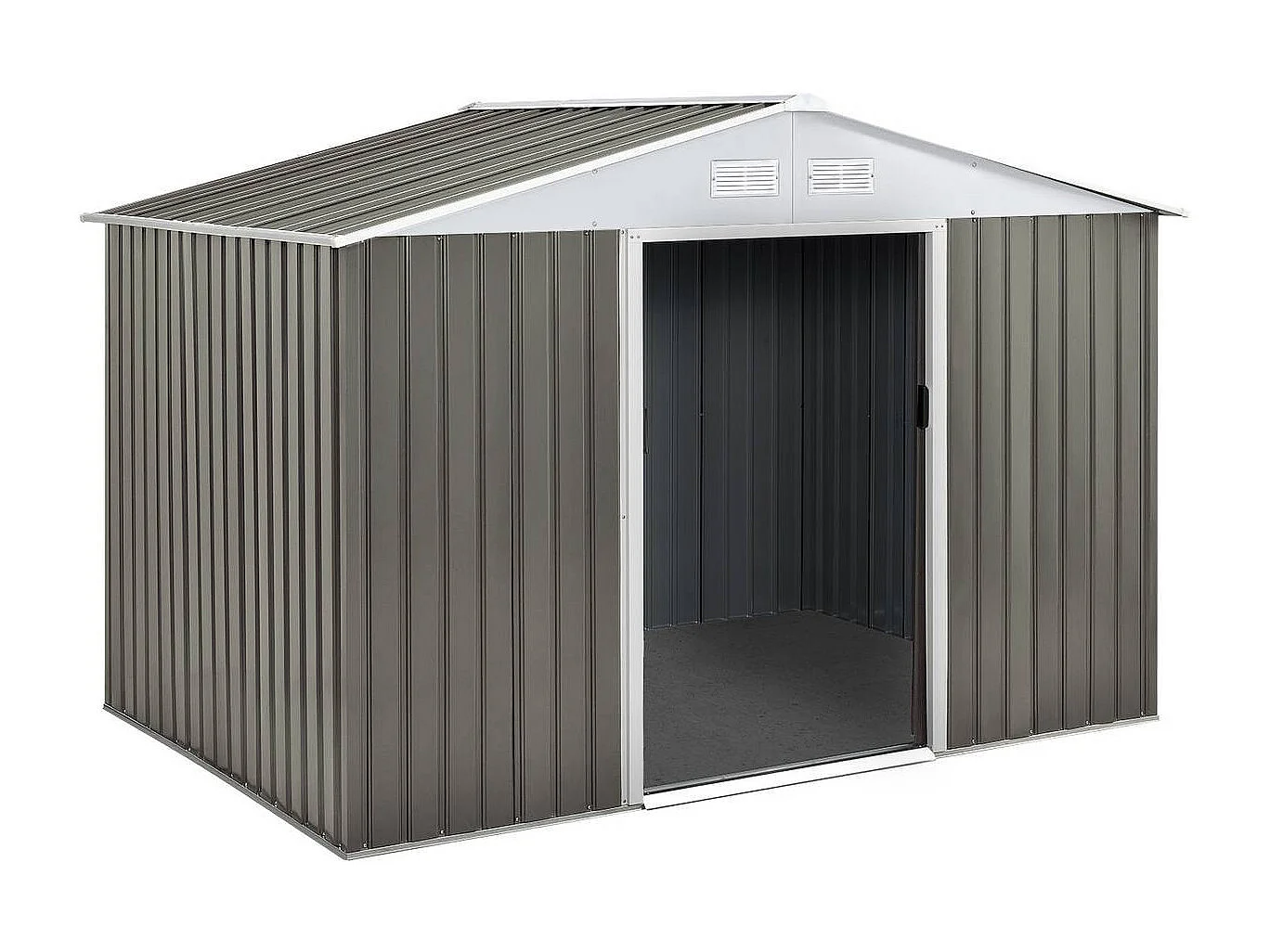 Tuinhuisje metaal "Dallas" - 5,29 m2 (4,83 m2 grondoppervlak) - Taupe - grijs bruin