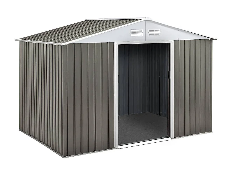 Abri de jardin métal "Dallas" - 5,29 m2 (4,83 m2 au sol) - Taupe