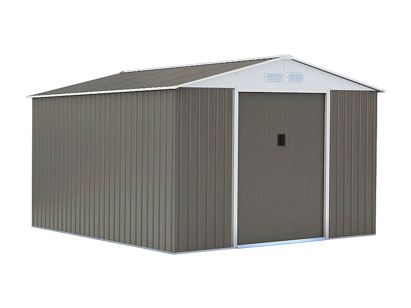 Abri de jardin métal "Dallas" - 12.99 m² - Taupe