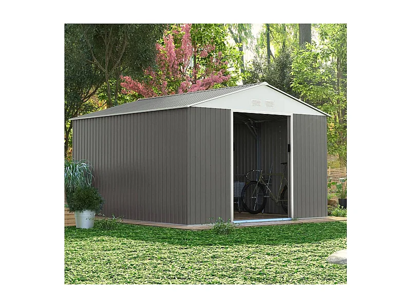 Abri de jardin métal "Dallas" - 12.99 m² - Taupe