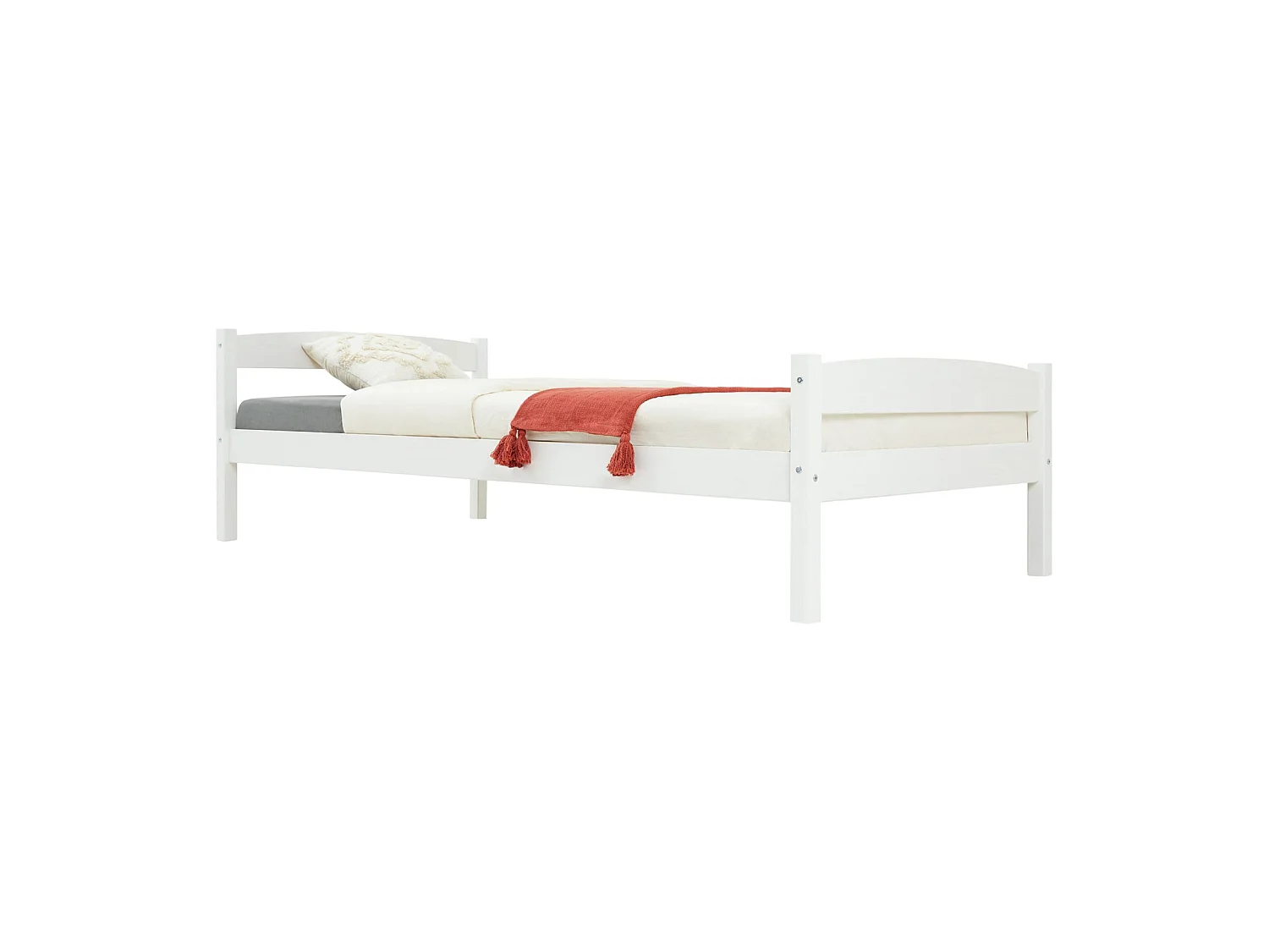 Lit simple lit enfant FELIX en pin massif 90 x 190 cm lasuré blanc
