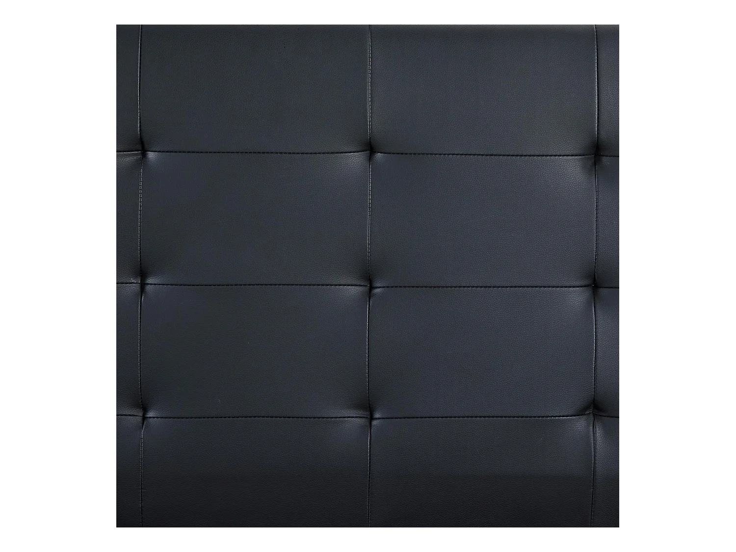 Lit simple pour adulte ou enfant REVE avec sommier 90x190 cm 1 place/1 personne, tête et pied de lit capitonnés, en synthétique noir