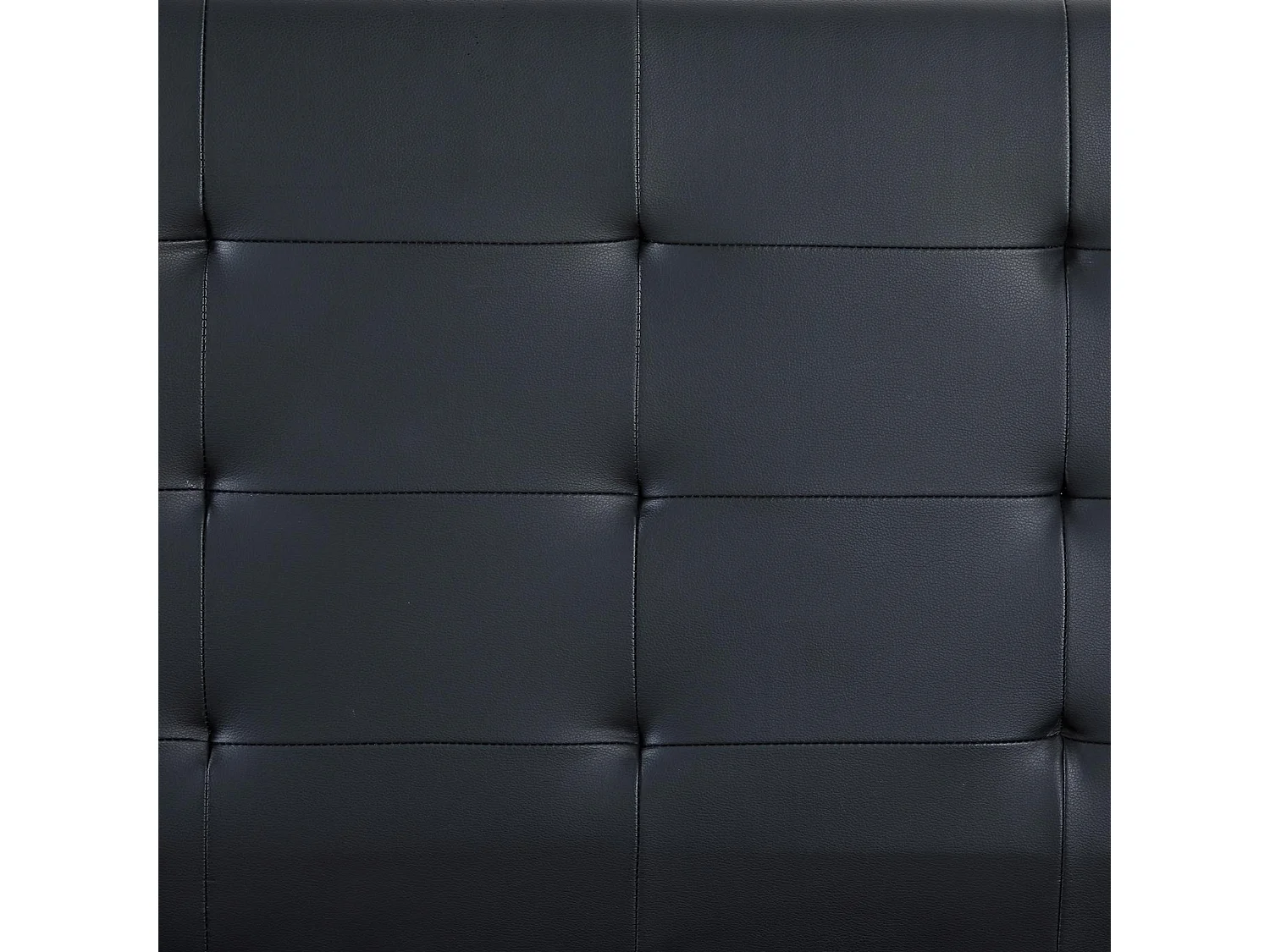 Lit simple pour adulte ou enfant REVE avec sommier 90x190 cm 1 place/1 personne, tête et pied de lit capitonnés, en synthétique noir