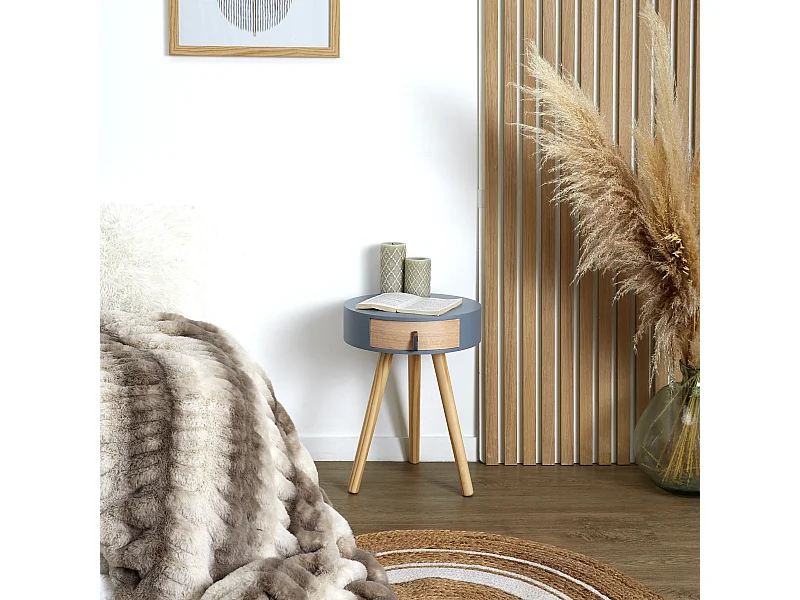 Chevet Nora Gris 34.5x34.5x47cm Gris