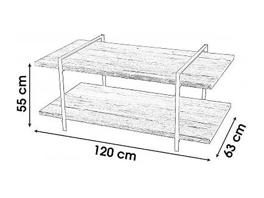 Table basse 2 étagères Dock