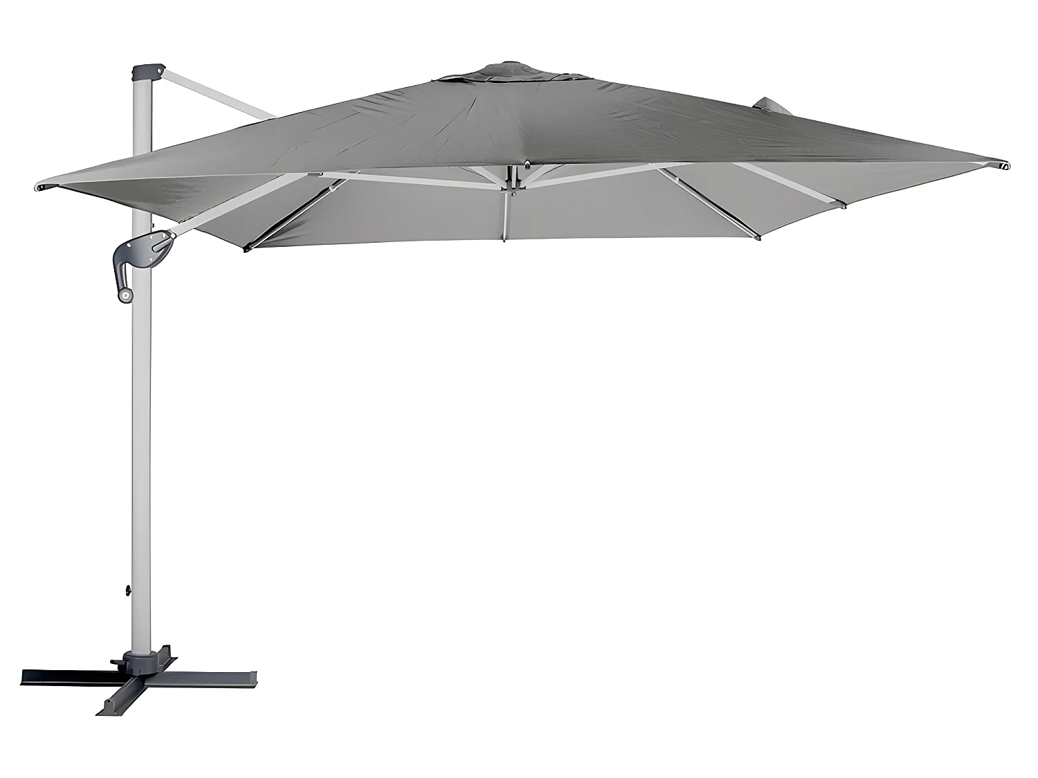 Parasol déporté carré Equador ardoise Hespéride - Gris