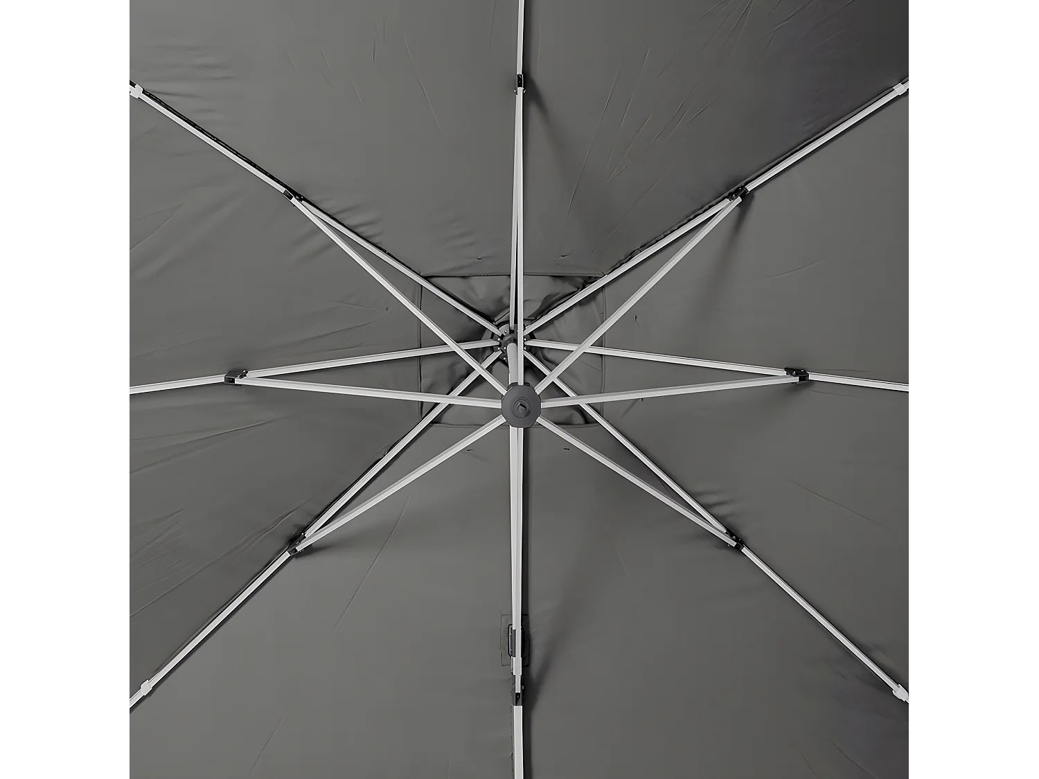 Parasol déporté carré Equador ardoise Hespéride - Gris