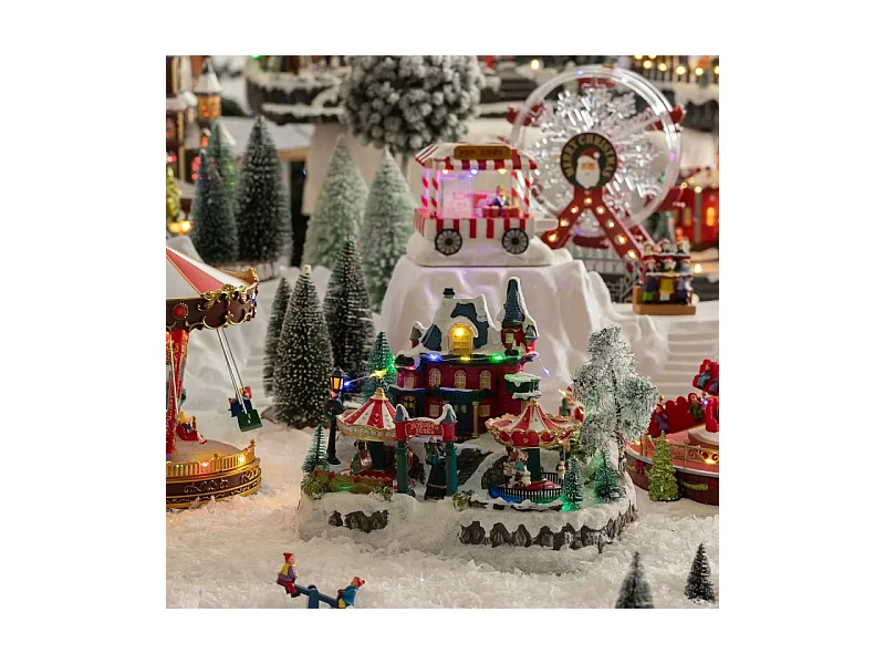 Village de Noël Parc "Fête Foraine" 31cm Multicolore