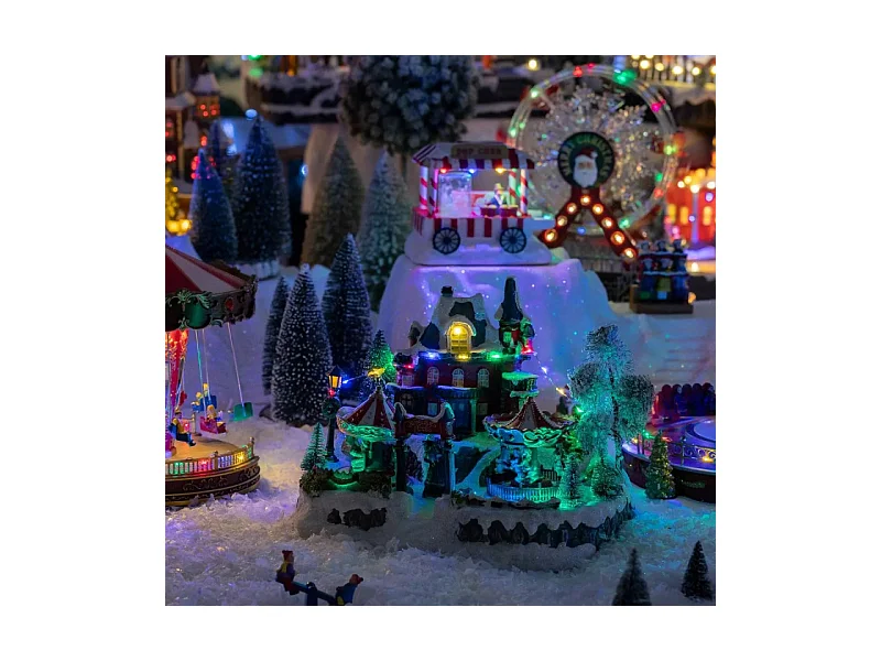 Village de Noël Parc "Fête Foraine" 31cm Multicolore