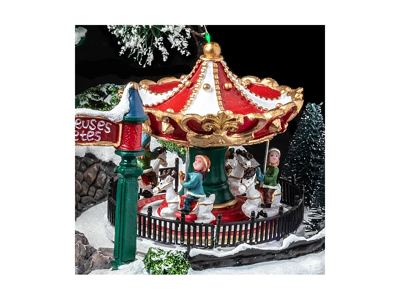 Village de Noël Parc "Fête Foraine" 31cm Multicolore