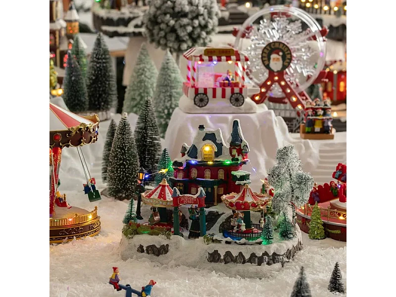 Village de Noël Parc "Fête Foraine" 31cm Multicolore