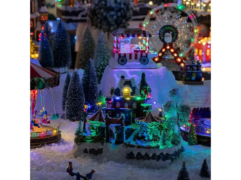 Village de Noël Parc "Fête Foraine" 31cm Multicolore