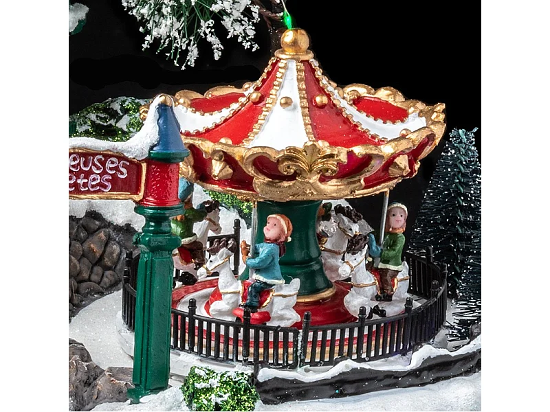 Village de Noël Parc "Fête Foraine" 31cm Multicolore
