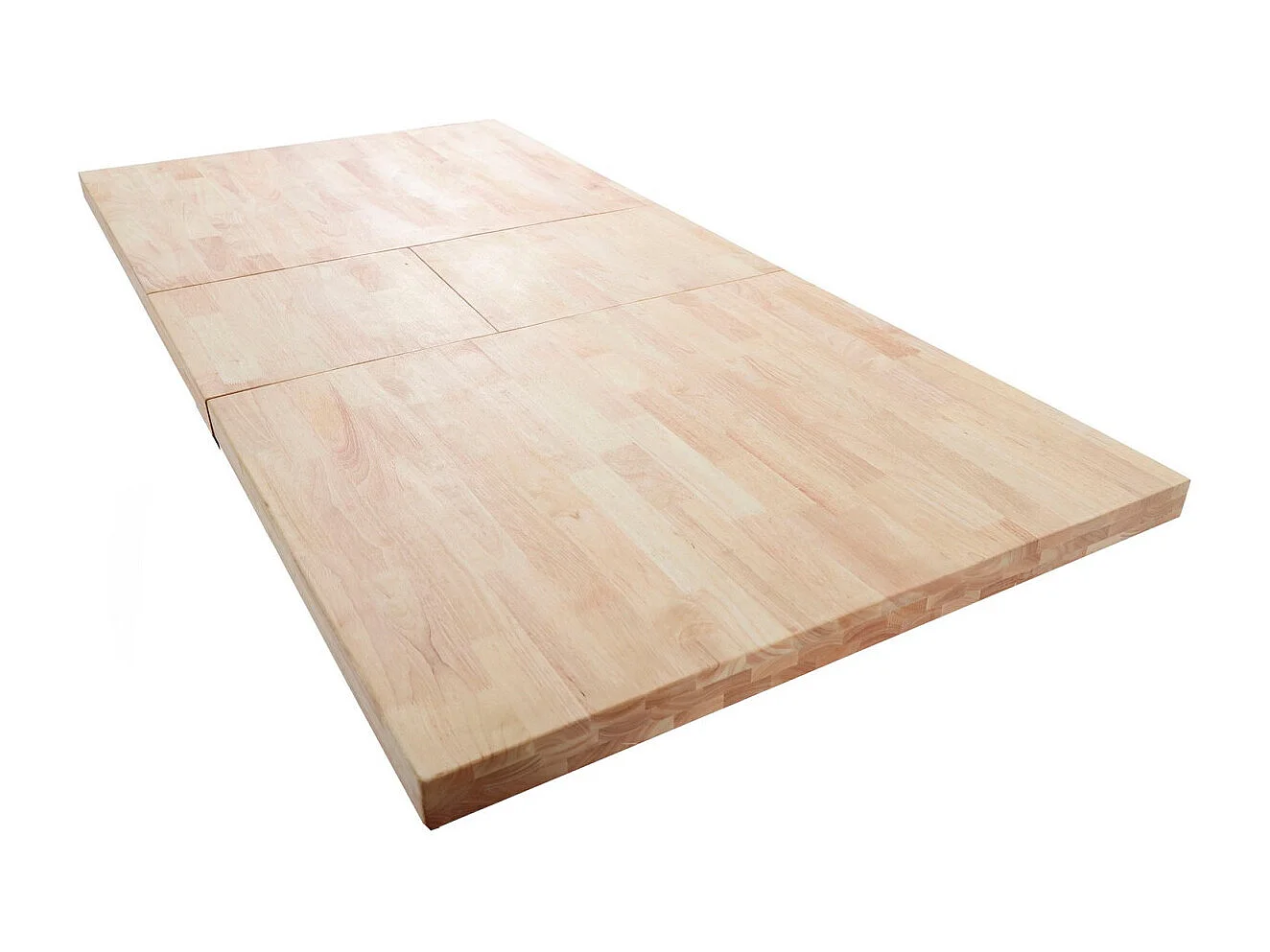 MATIKA - Table repas extensible en bois clair et acier blanc