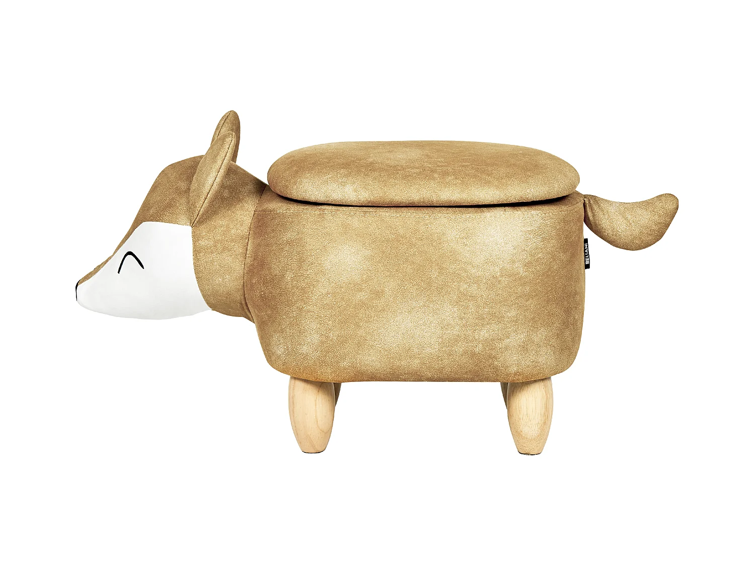 Pouf animaletto contenitore FOX Velluto Arancione