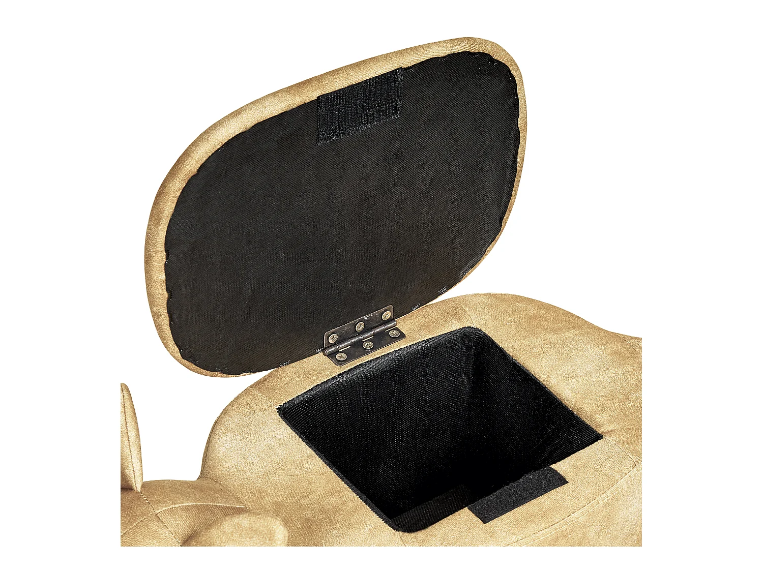 Hocker mit Stauraum für Kinder Tierform Samt orange Holzbeine Modern Fox