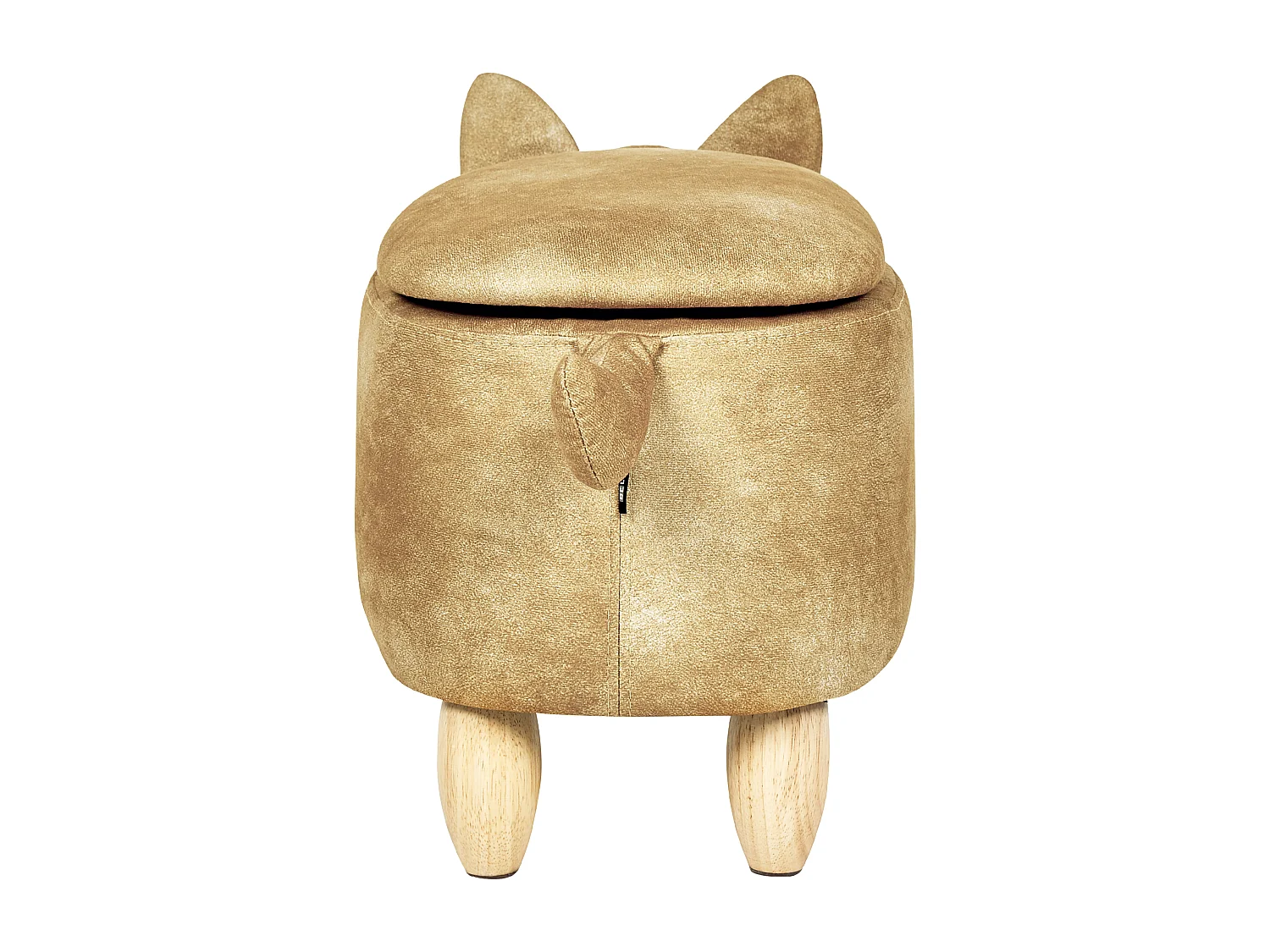 Tabouret de rangement animal FOX Velours Orange