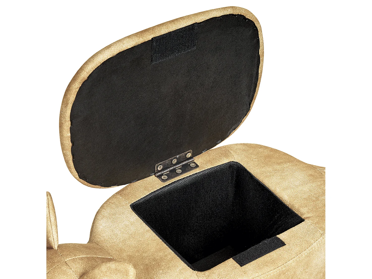 Tabouret de rangement animal FOX Velours Orange