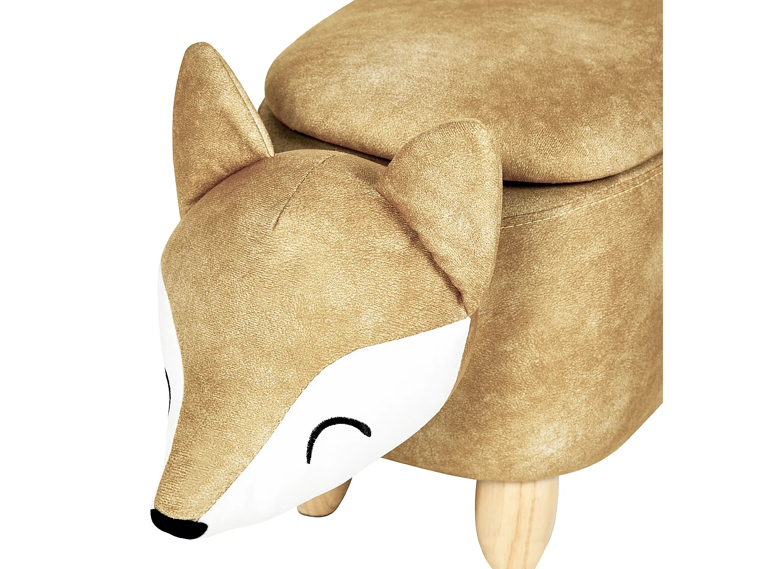 Pouf animaletto contenitore FOX Velluto Arancione