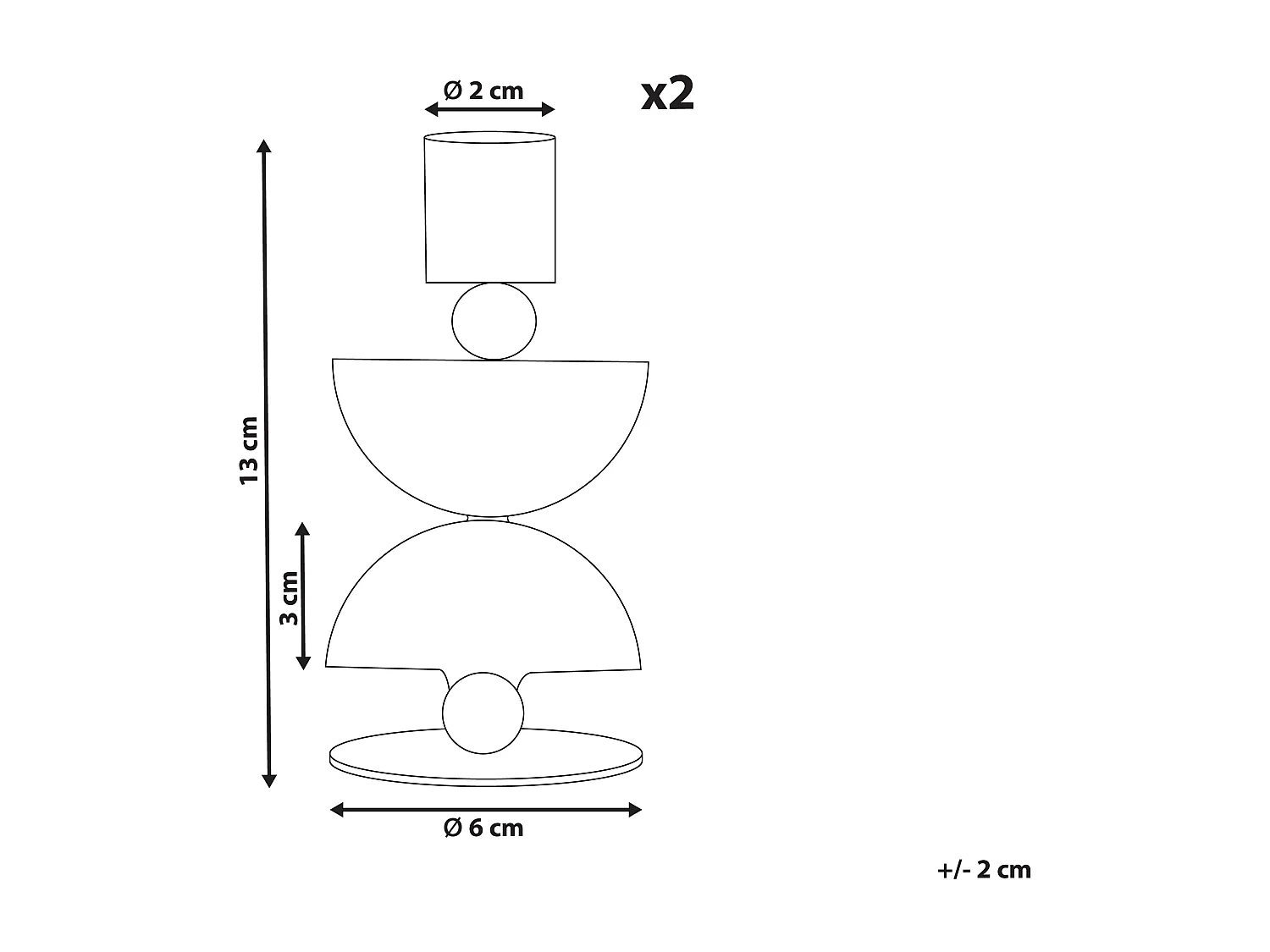 Kandelaar set van 2 ijzer wit 13 cm DAPHNI