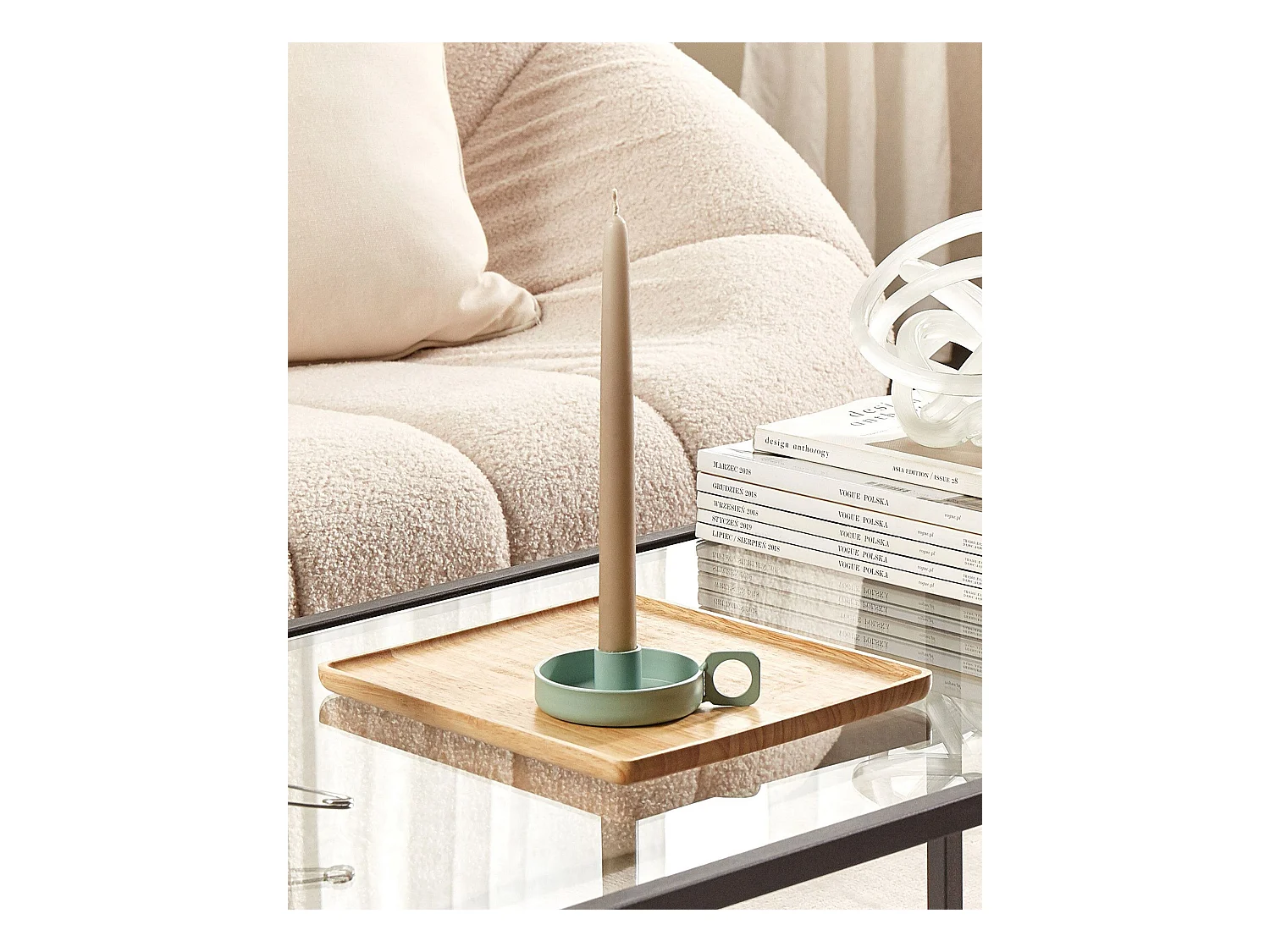 Bougeoir CHORIO Métal 4 cm Vert menthe