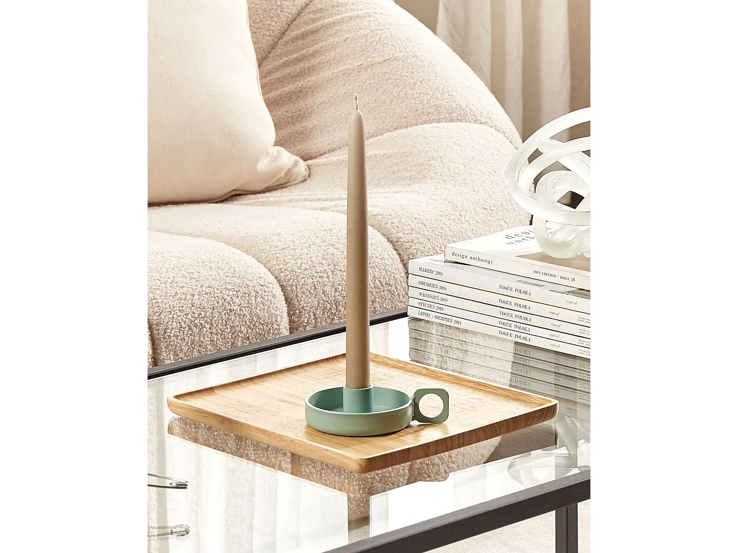 Bougeoir CHORIO Métal 4 cm Vert menthe