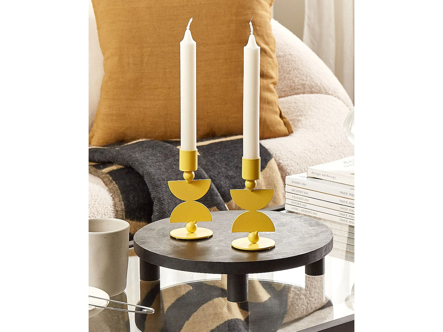 Kaarshouder DAPHNI Metaal 13 cm Geel