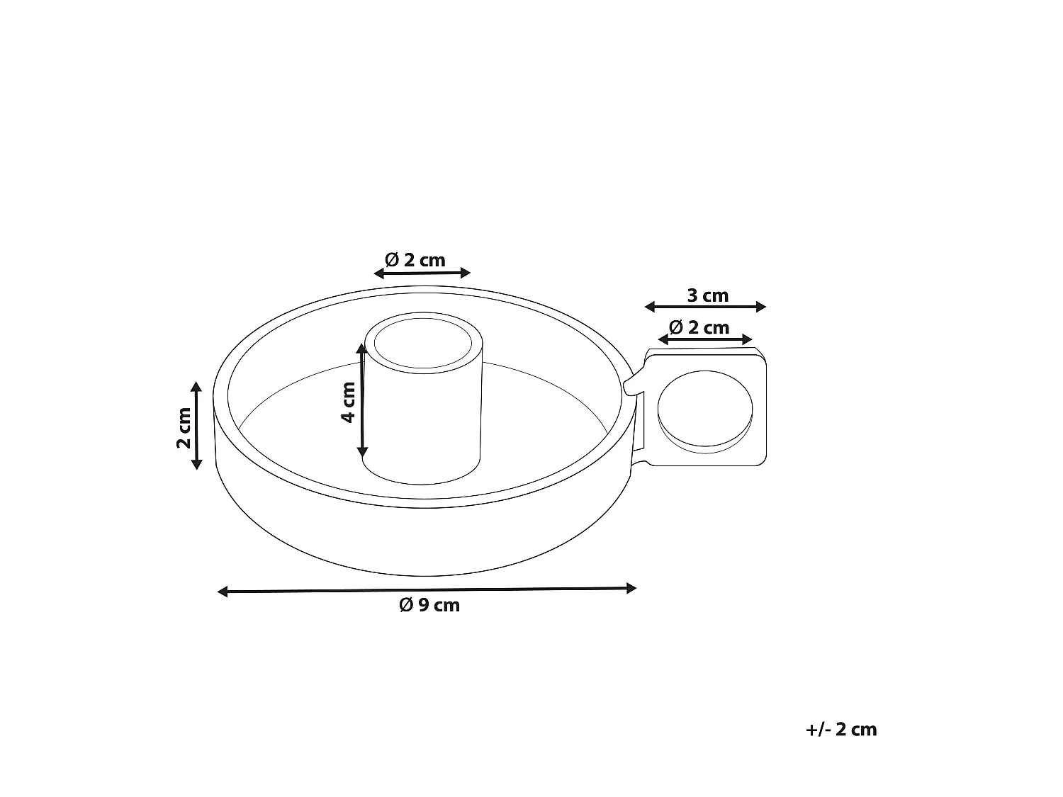 Kandelaar ijzer zwart ⌀ 9 cm CHORIO