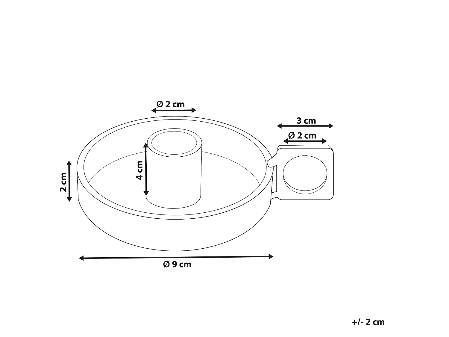 Kandelaar ijzer zwart ⌀ 9 cm CHORIO