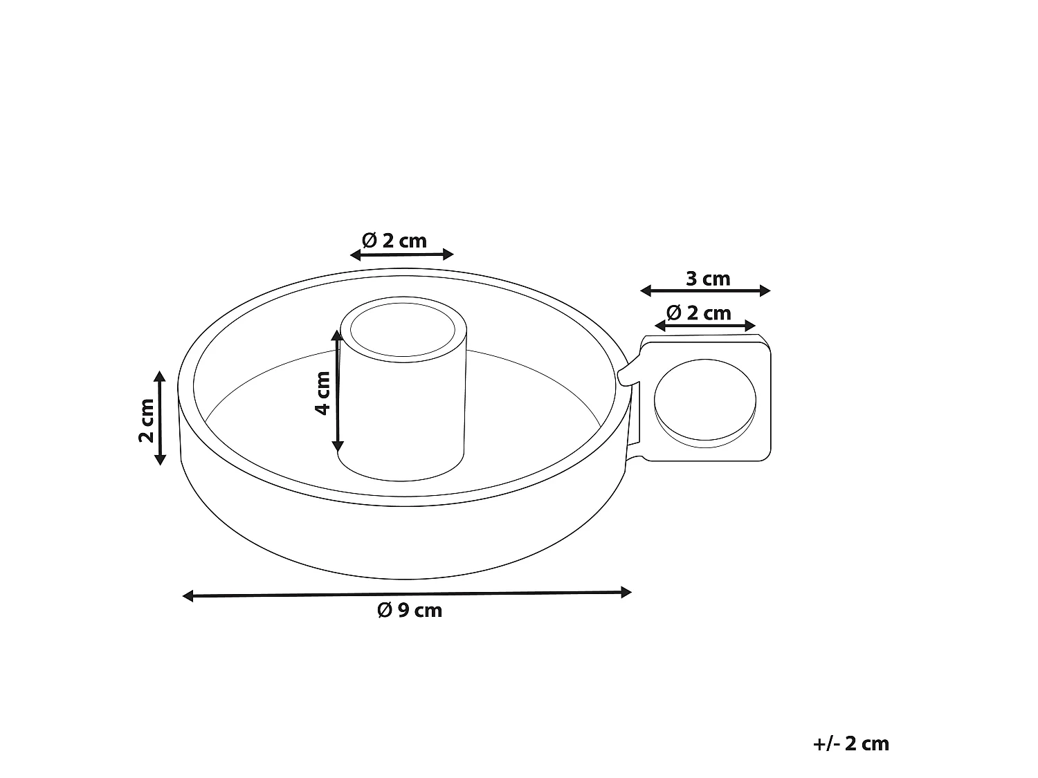 Kandelaar ijzer zwart ⌀ 9 cm CHORIO