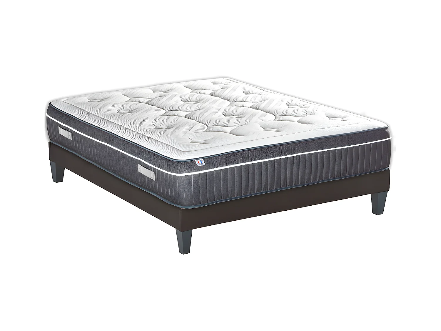 BELLECOUR LITERIE | Ensemble COLOMBE 180x200 cm | Matelas Mémoire de forme + Sommier Bois