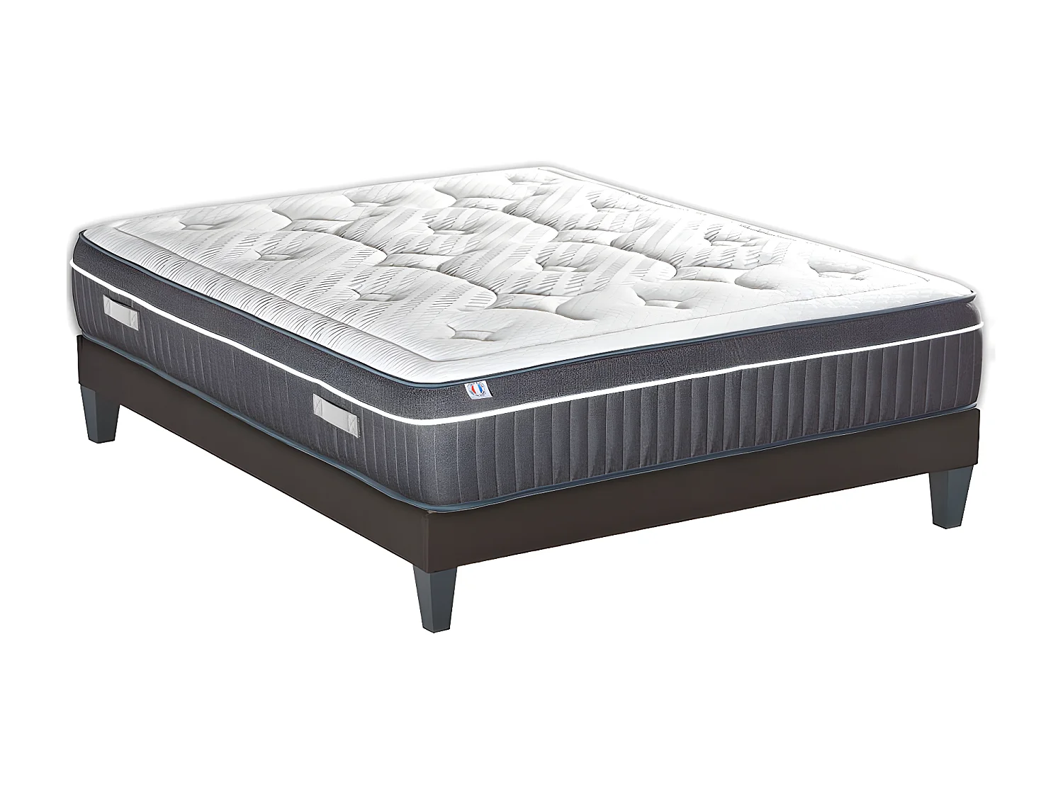 BELLECOUR LITERIE | Ensemble COLOMBE 180x200 cm | Matelas Mémoire de forme + Sommier Bois
