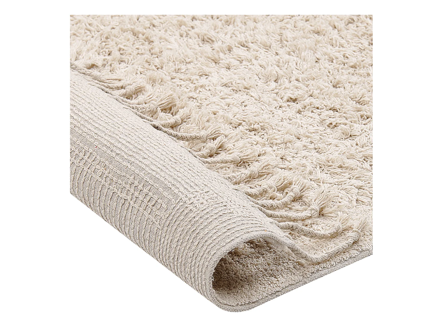 Vloerkleed katoen beige 140 x 200 cm BITLIS