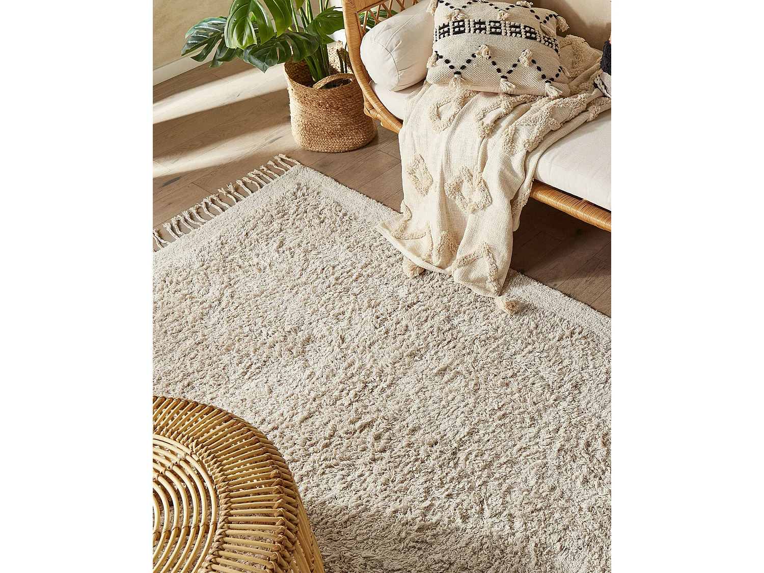 Tapis BITLIS Beige clair 140 x 200 cm Coton
