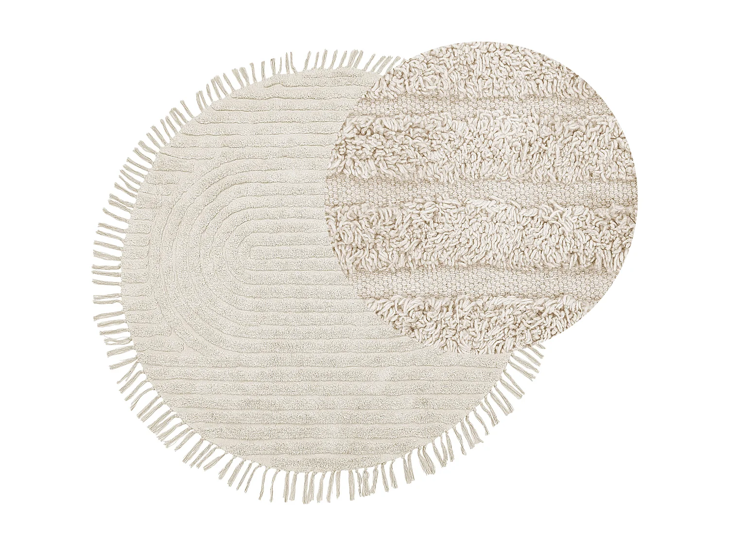 Tapis HALFETI Beige clair ø 140 cm Coton