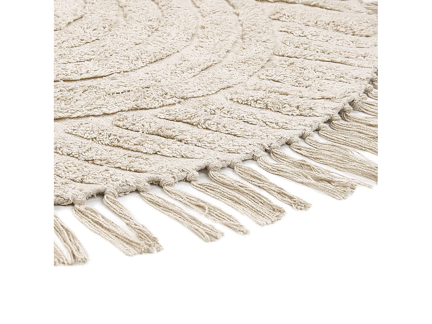 Tapete redondo de algodão creme ⌀ 140 cm HALFETI