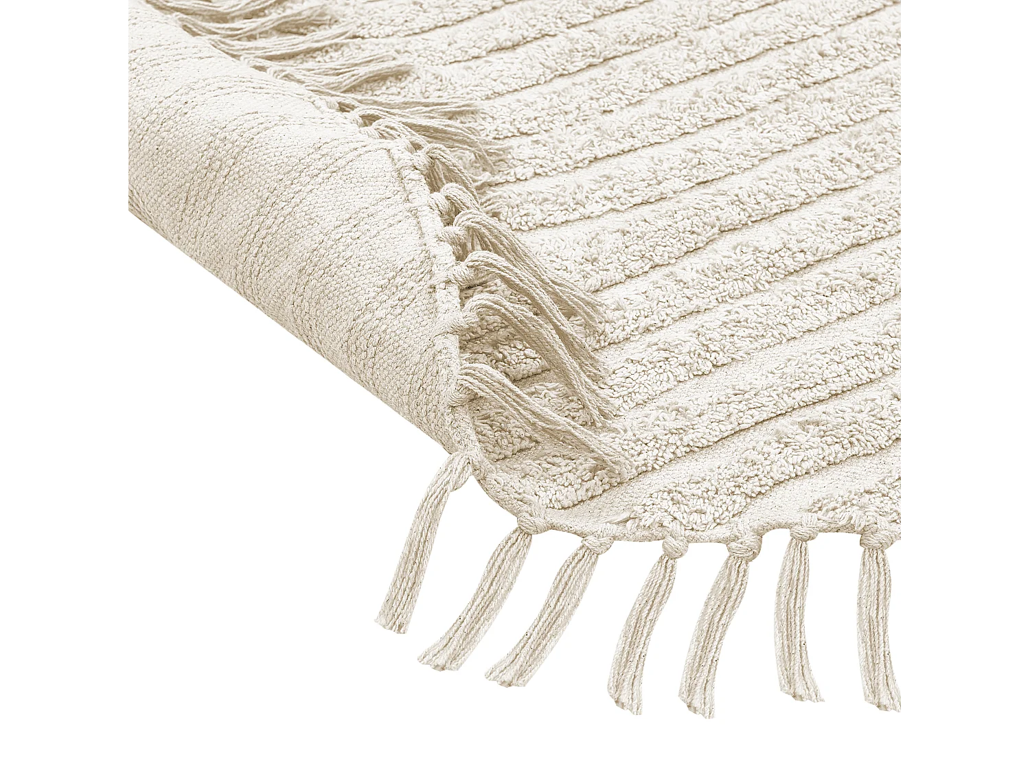 Tapete redondo de algodão creme ⌀ 140 cm HALFETI