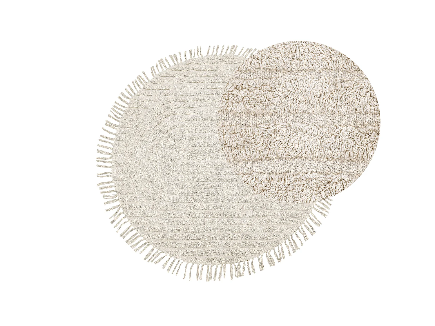 Rug HALFETI Light Beige ø 140 cm Cotton