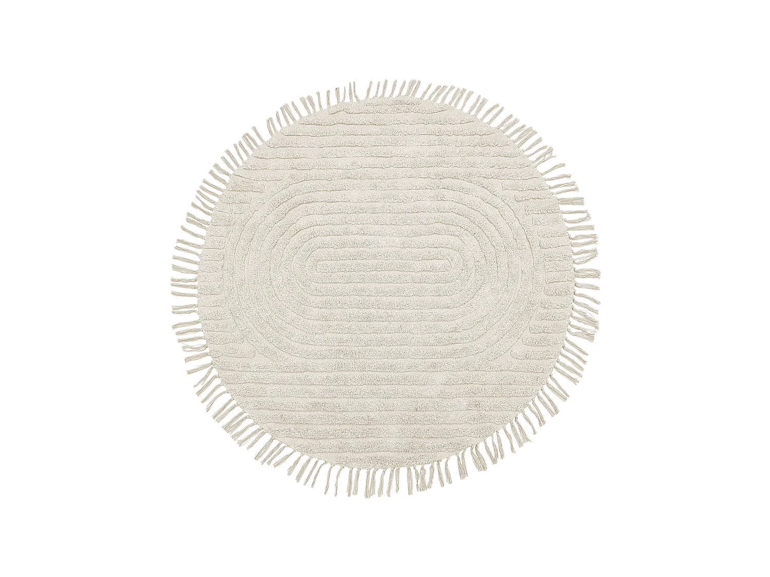 Rug HALFETI Light Beige ø 140 cm Cotton