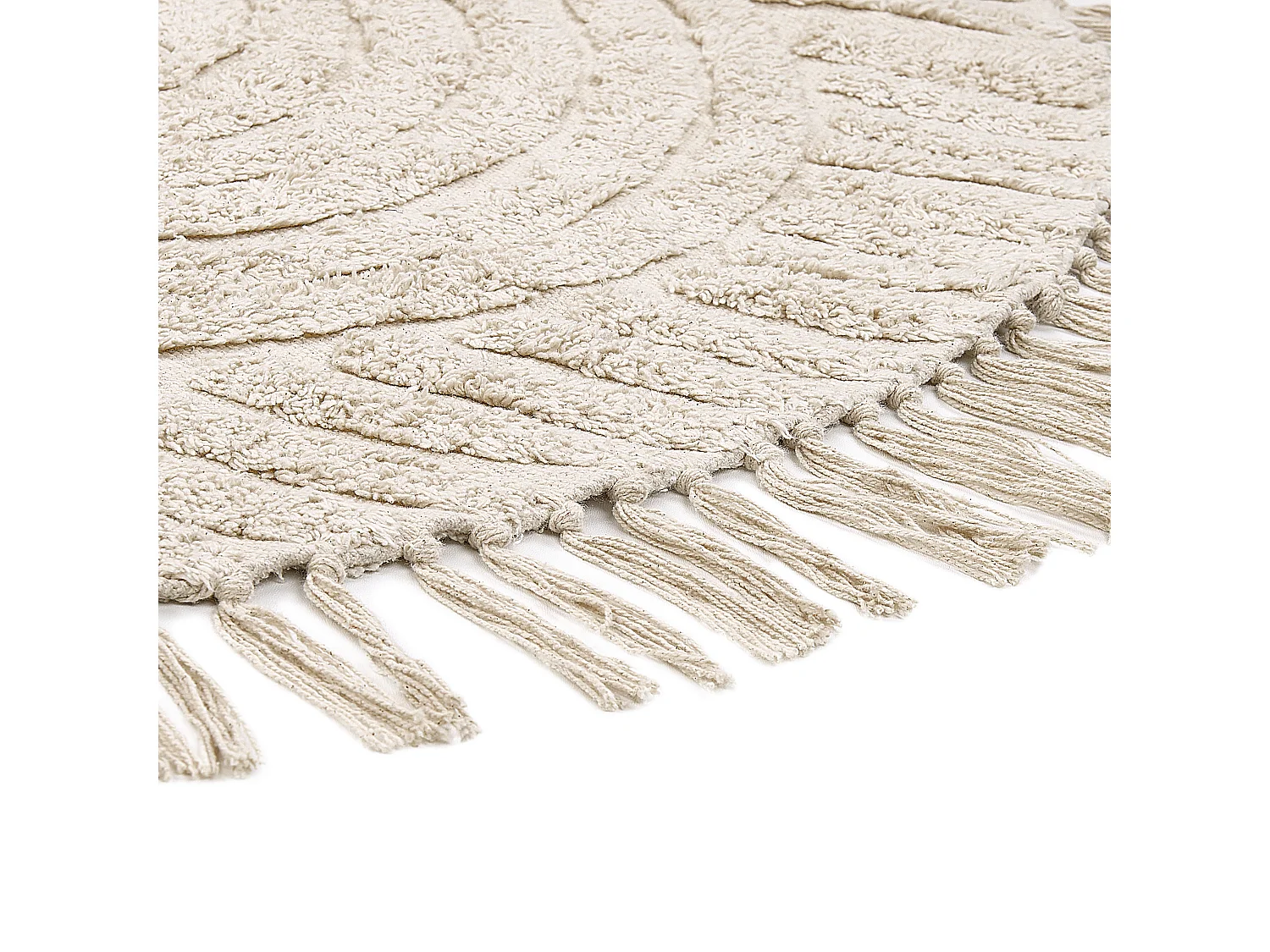 Rug HALFETI Light Beige ø 140 cm Cotton
