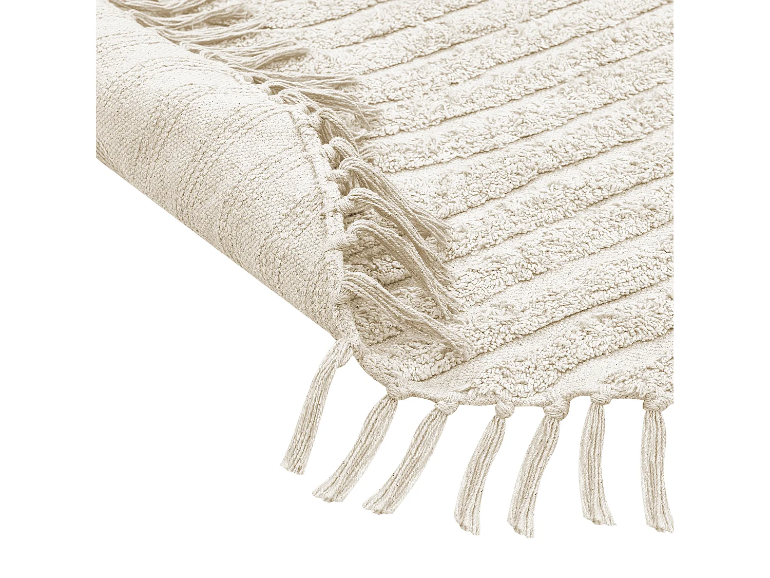 Rug HALFETI Light Beige ø 140 cm Cotton