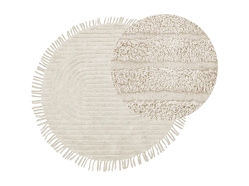 Tappeto cotone beige chiaro ø 140 cm HALFETI