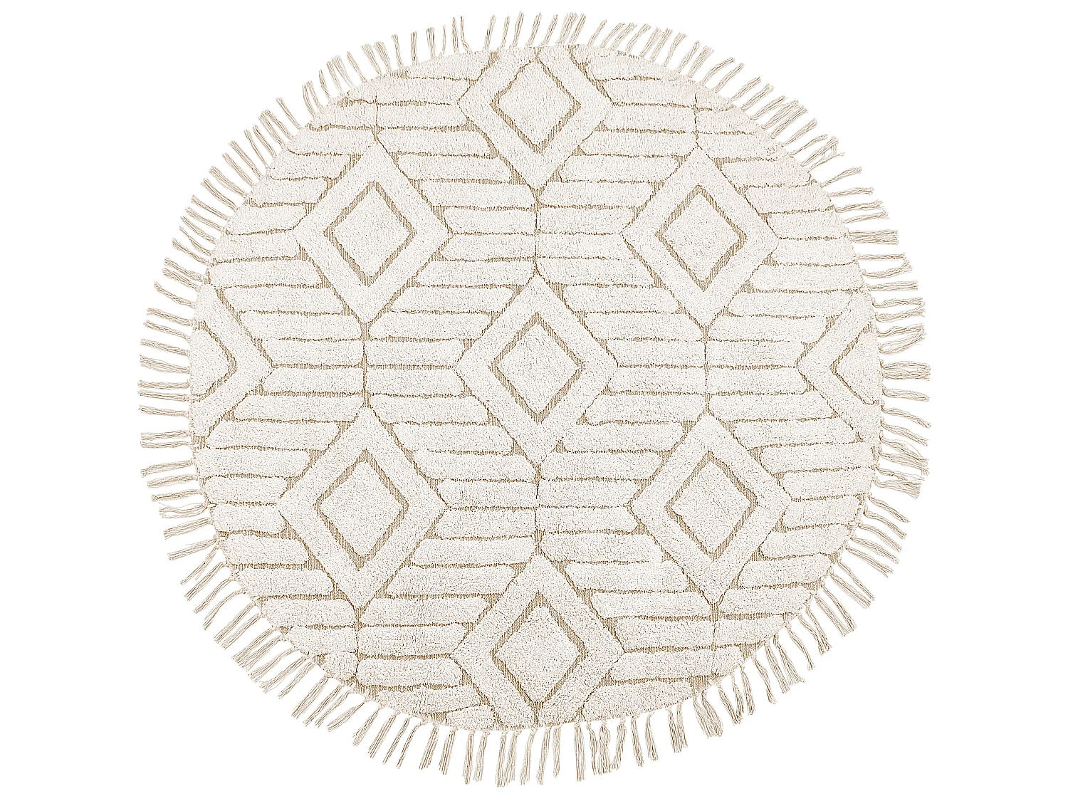 Rug HORASAN Light Beige ø 140 cm Cotton