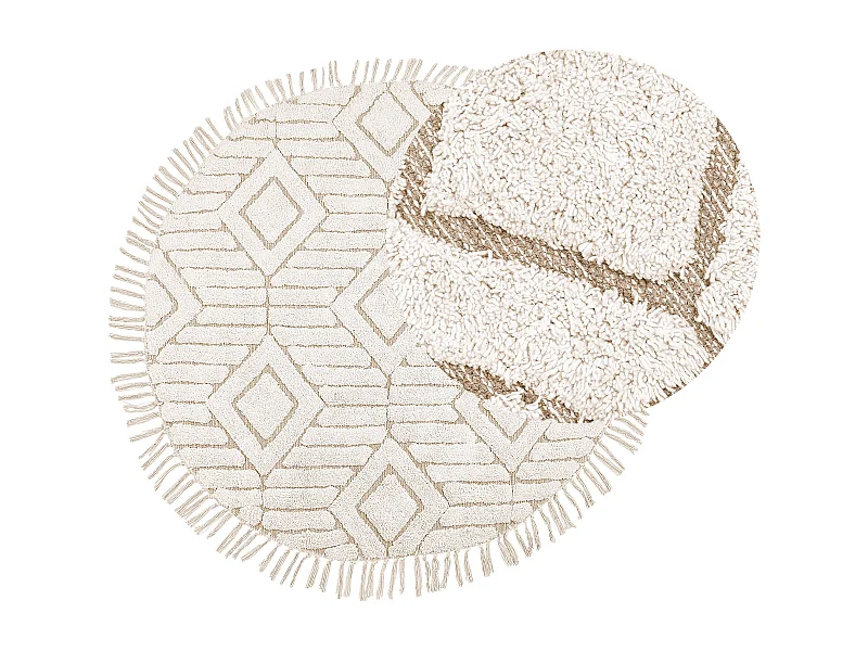 Tappeto cotone beige chiaro ø 140 cm HORASAN