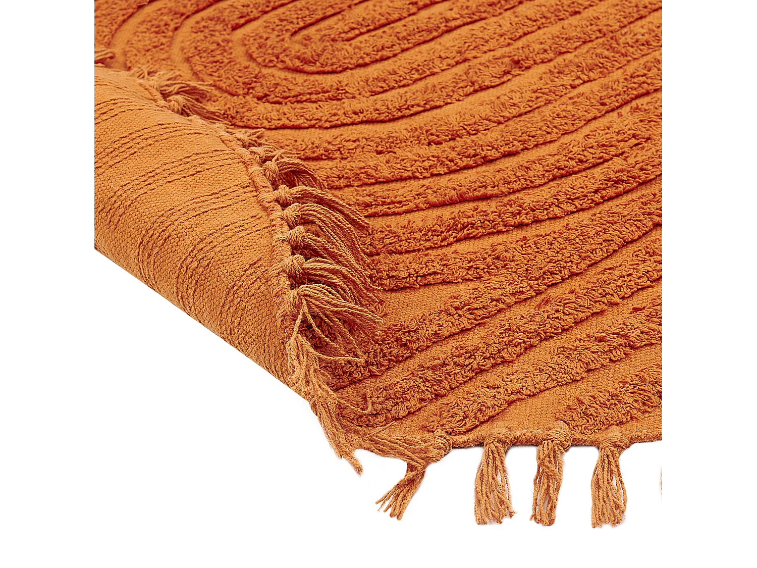 Vloerkleed katoen oranje ⌀ 140 cm HALFETI